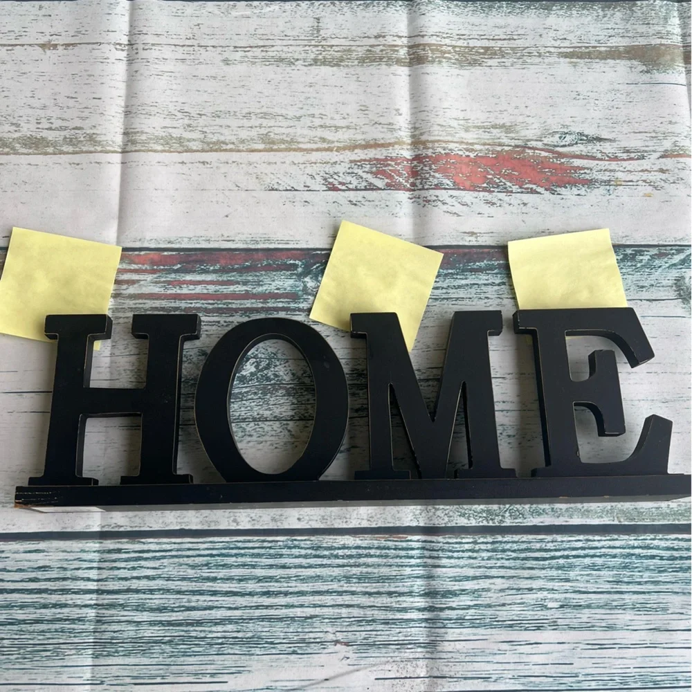 Black HOME Standing Decor with clips for Photos or Notes